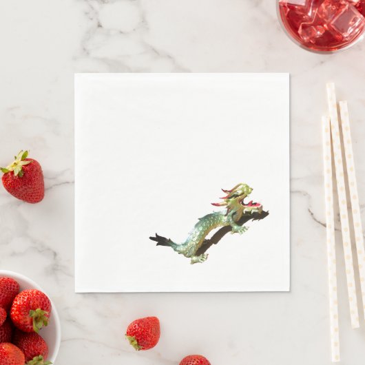 Serviette en papier - Dragon avec ombre (En situation)