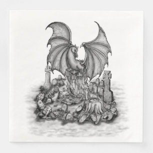 Serviette En Papier Dragon avec Zombie