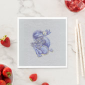 Serviette En Papier Dragon bleu (En situation)