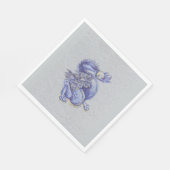 Serviette En Papier Dragon bleu (Coin)
