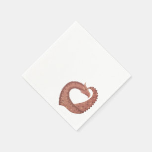 Serviette En Papier Dragon cardiaque Brown en blanc