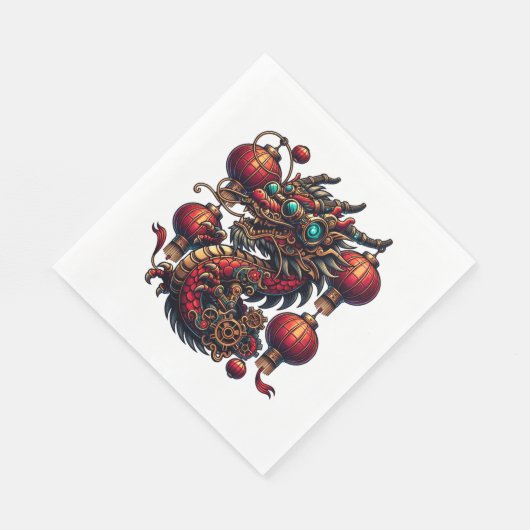 Serviette En Papier Dragon chinois de Nouvel An Steampunk (Coin)
