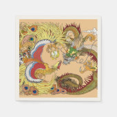 Serviette En Papier Dragon chinois et phoenix (Devant)