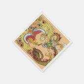 Serviette En Papier Dragon chinois et phoenix (Coin)