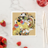 Serviette En Papier Dragon chinois et phoenix (En situation)