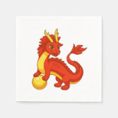 Serviette En Papier Dragon Chinois Rouge V2 (Devant)