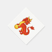 Serviette En Papier Dragon Chinois Rouge V2 (Coin)