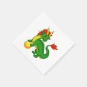 Serviette En Papier Dragon Chinois Vert V2 (Coin)