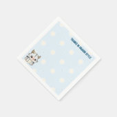 Serviette En Papier Dragon de bébé bleu gris Pastel (Coin)