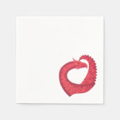 Serviette En Papier Dragon de coeur rouge en blanc (Devant)