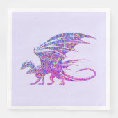 Serviette En Papier Dragon de mosaïque Extraordinaire violet (Devant)