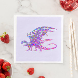 Serviette En Papier Dragon de mosaïque Extraordinaire violet