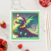 Serviette En Papier Dragon de Noël 3 (En situation)