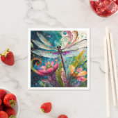 Serviette En Papier Dragon d'encre et d'aquarelle de stylet (En situation)