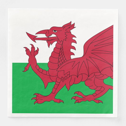 Serviette En Papier Dragon gallois ~ Drapeau du Pays de Galles (Devant)