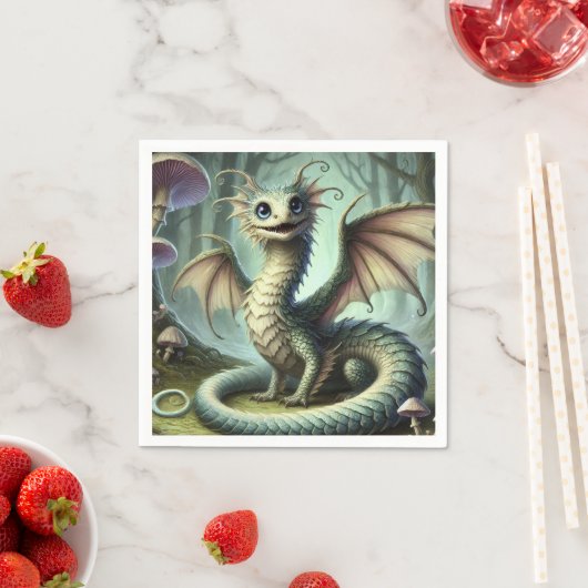 Serviette En Papier Dragon Jabberwocky Cute Imaginaire Créature Art (En situation)