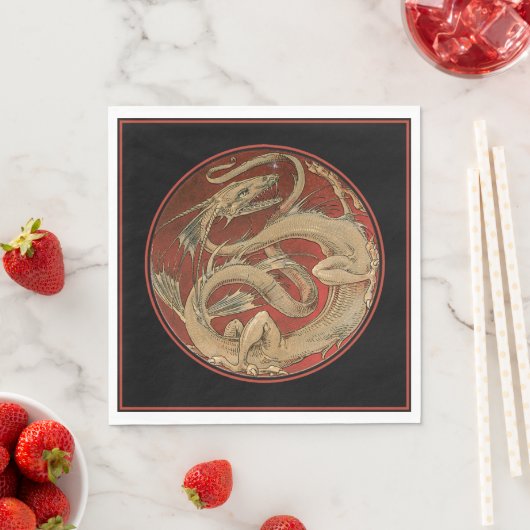 Serviette En Papier Dragon Lore - Art Nouveau (En situation)