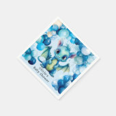 Serviette En Papier Dragon mignon avec Ballons Bleus Baby shower garço (Coin)