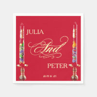 Dragon-Phoenix Bougies rouges Mariage chinois