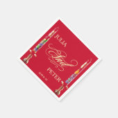 Serviette En Papier Dragon-Phoenix Bougies rouges Mariage chinois (Coin)