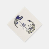 Serviette En Papier Dragon-Phoenix moderne Mariage chinois personnalis (Coin)