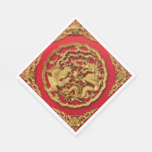 Serviette En Papier Dragon Phoenix Red Gold Mariage chinois (Coin)