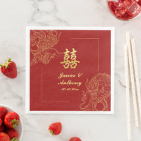 Dragon Phoenix traditionnel Mariage chinois rouge 
