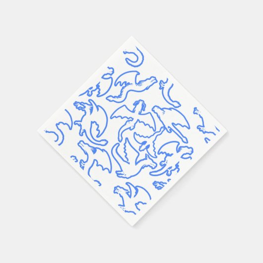 Serviette En Papier Dragon, plan motif 03.b (Coin)