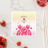 Serviette En Papier Dragon rose (En situation)