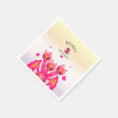 Serviette En Papier Dragon rose (Coin)