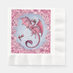 Serviette En Papier Dragon rose du printemps Nature Imaginaire Art