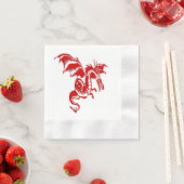 Serviette En Papier Dragon rouge (En situation)