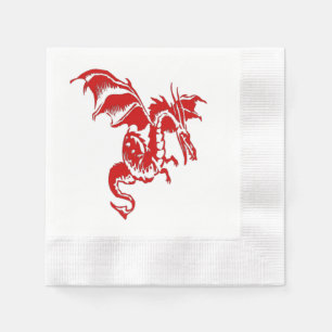 Serviette En Papier Dragon rouge