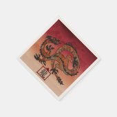 Serviette En Papier Dragon rouge chanceux, 龙 (Coin)