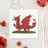 Serviette En Papier Dragon rouge du Pays de Galles (En situation)