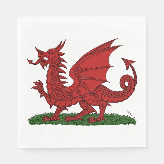 Serviette En Papier Dragon rouge du Pays de Galles (Devant)