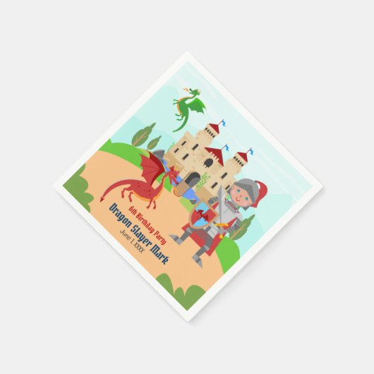 Serviette En Papier Dragon Slayer Knight Boy fête d'anniversaire (Coin)