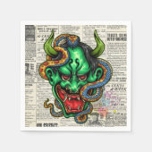 Serviette En Papier Dragon vert (Devant)