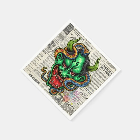 Serviette En Papier Dragon vert (Coin)
