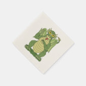 Serviette En Papier Dragon vert mignon (Coin)