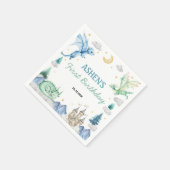 Serviette En Papier Dragon Watercolor Boy Birthday Napkin (Coin)