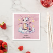 Serviette En Papier Dragon Whimsical Sur Un Baby shower Nuageux (En situation)