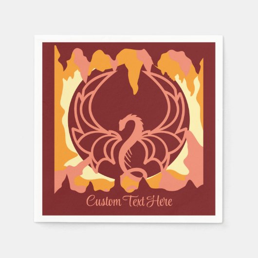Serviette En Papier Dragon Wings Imaginaire Médiéval Personnalisé (Devant)