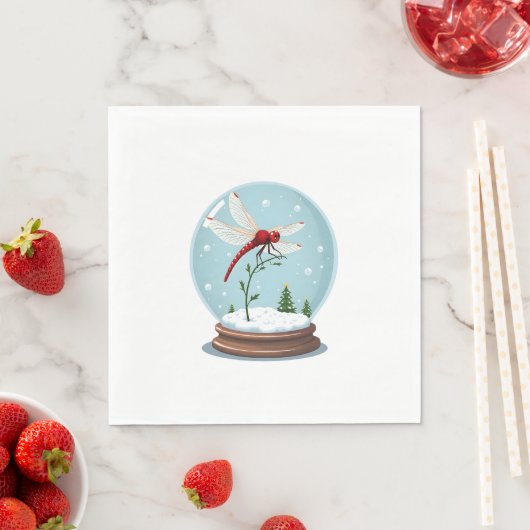 Serviette En Papier Dragonale du Globe des neiges (En situation)