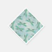 Serviette En Papier Dragonflies Boho en bleu (Coin)