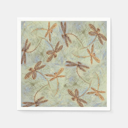 Serviette En Papier Dragonfly Dance Gold (Devant)