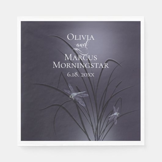 Serviette En Papier Dragonfly de prune poussiéreuse (Devant)