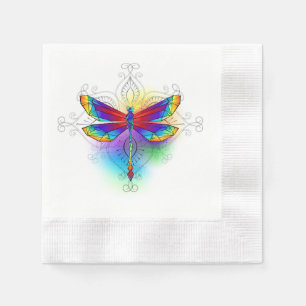 Serviette En Papier Dragonfly en arc-en-ciel