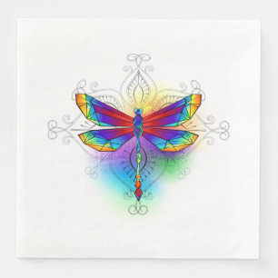 Serviette En Papier Dragonfly en arc-en-ciel