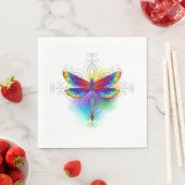 Serviette En Papier Dragonfly en arc-en-ciel (En situation)